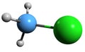 3D image of Chloromethane skeletal formula