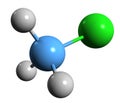 3D image of Chloromethane skeletal formula