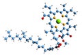 3D image of Chlorophyll f skeletal formula