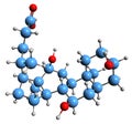 3D image of Cholic acid skeletal formula Royalty Free Stock Photo