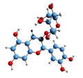 3D image of Chrysanthemin skeletal formula