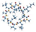 3D image of Ciclosporin skeletal formula