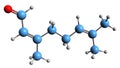 3D image of Citral skeletal formula Royalty Free Stock Photo