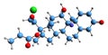 3D image of Clobetasol propionate skeletal formula Royalty Free Stock Photo