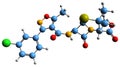 3D image of Cloxacillin skeletal formula Royalty Free Stock Photo