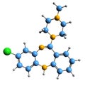 3D image of Clozapine skeletal formula