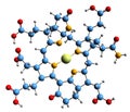 3D image of Cofactor F430 skeletal formula Royalty Free Stock Photo