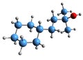 3D image of coranol skeletal formula Royalty Free Stock Photo