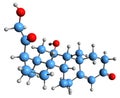 3D image of Corticosterone skeletal formula Royalty Free Stock Photo