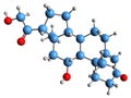 3D image of Cortisol skeletal formula Royalty Free Stock Photo