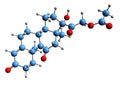 3D image of Cortisone acetate skeletal formula Royalty Free Stock Photo