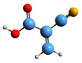 3D image of Cyanoacrylic acid skeletal formula