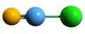 3D image of Cyanogen chloride skeletal formula