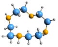 3D image of Cyclen skeletal formula