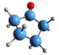 3D image of Cyclopentanone skeletal formula