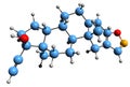 3D image of Danazol skeletal formula