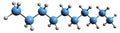 3D image of Decane skeletal formula