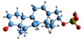 3D image of Dehydroepiandrosterone sulfate skeletal formula