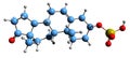 3D image of Dehydroepiandrosterone sulfate skeletal formula