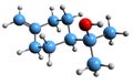 3D image of delta-terpineol skeletal formula Royalty Free Stock Photo