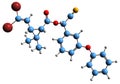 3D image of Deltamethrin skeletal formula