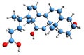 3D image of Deoxycholic acid skeletal formula