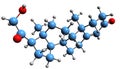 3D image of Deoxycorticosterone skeletal formula