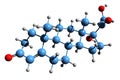 3D image of 11-Deoxycortisol skeletal formula