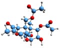 3D image of Diacetylnivalenol skeletal formula