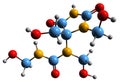 3D image of Diazolidinyl urea skeletal formula