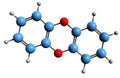 3D image of dibenzodioxin skeletal formula Royalty Free Stock Photo