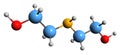 3D image of Diethanolamine skeletal formula