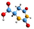 3D image of 4,5-Dihydroorotic acid skeletal formula