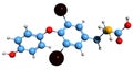 3D image of 3,5-Diiodothyronine skeletal formula