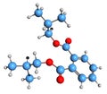 3D image of Diisobutyl phthalate skeletal formula Royalty Free Stock Photo