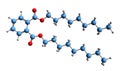 3D image of Diisononyl phthalate skeletal formula