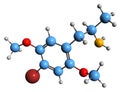 3D image of Dimethoxybromoamphetamine skeletal formula