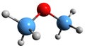 3D image of Dimethyl ether skeletal formula Royalty Free Stock Photo