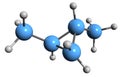 3D image of Dimethylcyclopropane skeletal formula