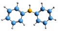 3D image of Diphenylamine skeletal formula