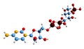 3D image of 4-Diphosphocytidyl-2-C-methyl-D-erythritol 2-phosphate skeletal formula Royalty Free Stock Photo