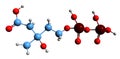 3D image of 5-Diphosphomevalonic acid skeletal formula