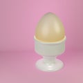 3D image of eggs on a stand pink background. 3d illustration