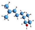 3D image of Elenol skeletal formula