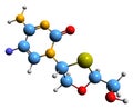 3D image of Emtricitabine skeletal formula