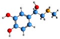 3D image of Epinephrine skeletal formula Royalty Free Stock Photo