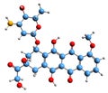 3D image of Epirubicin skeletal formula