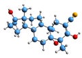 3D image of Epostane skeletal formula