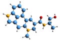 3D image of Ergometrine skeletal formula Royalty Free Stock Photo