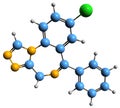 3D image of Estazolam skeletal formula